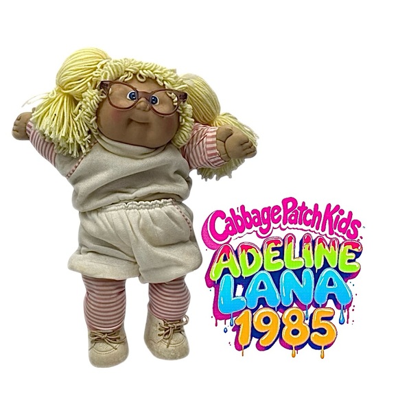Hasbro Other - Vintage 1985 Cabbage Patch Kids Doll Adeline Lana Blonde Hair Blue Eyes w/Diaper